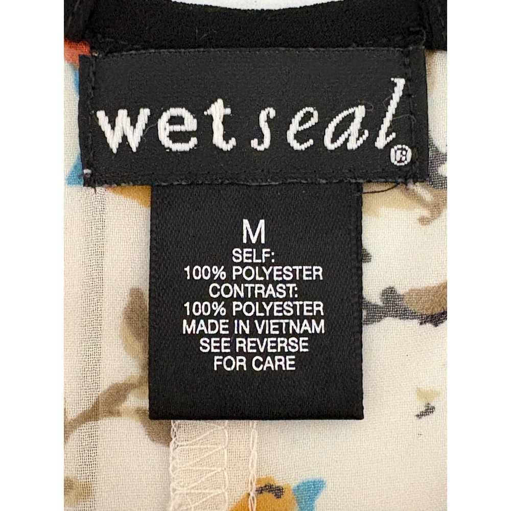 Wet Seal Sheer Bird Print Strappy Cage Back Tank Top Cream M Sleeveless Y2K - Picture 7 of 8
